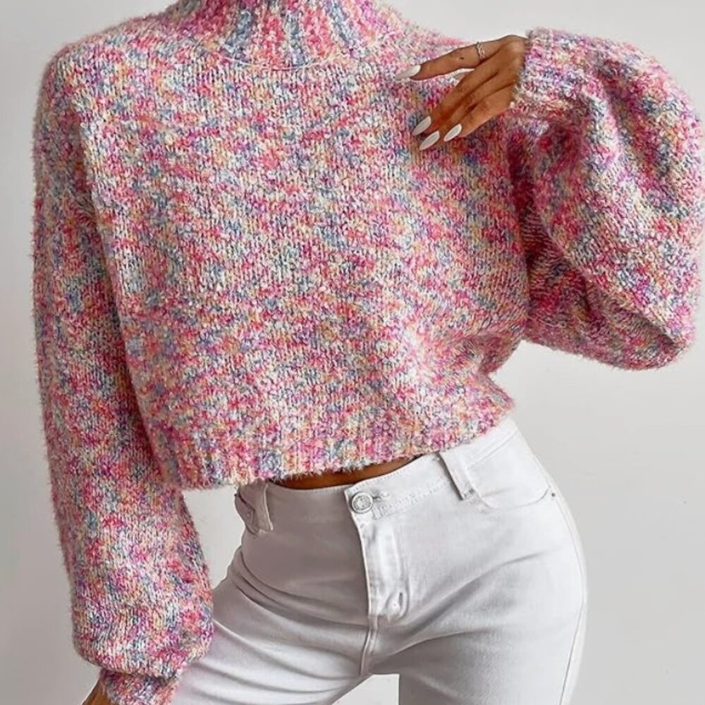 Shein Plus Space Dye Drop Shoulder Sweater